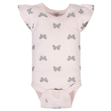 Load image into Gallery viewer, GERBER Baby Girls 4-Pack Short Sleeve Onesies Bodysuits, Pink Butterfly, 0-3 Months
