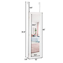 Load image into Gallery viewer, Giantex Jewelry Cabinet Armoire Door Wall Mounted, with Full Length Mirror and 5 Storage Shelves for Display Bracelets Rings Cosmetics Hanging Organizer, Mirrored Storage Jewelry Cabinets (White)
