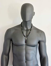 Load image into Gallery viewer, Amethyst &amp; Onyx February Birthstone Handmade Beaded Crystal Jewelry New Age Long Men's Necklace
