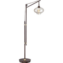 Load image into Gallery viewer, Calyx Industrial Downbridge Floor Lamp Bronze Cognac Glass Dimmable Antique LED Edison Bulb for Living Room Reading Office - Franklin Iron Works
