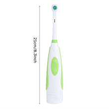 Load image into Gallery viewer, Electric Toothbrush Battery Power Round Brush Head Travel Electronic Whitening Cleaning Tooth Oral Care 3 Replacement heads(Green)
