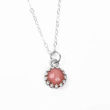 Load image into Gallery viewer, Light Pink Rhodonite Gemstone Necklace in Sterling Silver
