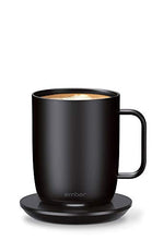 Load image into Gallery viewer, Ember Temperature Control Smart Mug 2, 14 oz, Black, 80 min. Battery Life - App Controlled Heated Coffee Mug - Improved Design
