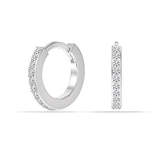 Load image into Gallery viewer, Charmsy 925 Sterling Silver Cubic-Zirconia Small Huggie Hoop Earrings for Teen Women 14MM
