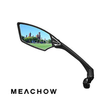 Load image into Gallery viewer, MEACHOW New Scratch Resistant Glass Lens,Handlebar Bike Mirror, Rotatable Safe Rearview Mirror, Bicycle Mirror, (Blue Left Side) ME-006LB
