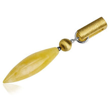 Load image into Gallery viewer, Butterscotch Amber Gold Plated Sterling Silver French Collection Slim Pendant Necklace Chain 18"
