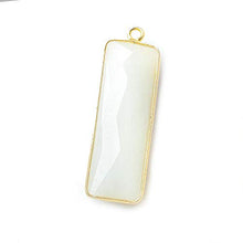 Load image into Gallery viewer, 31x11mm Vermeil Bezel White Moonstone Bar 1 Ring Pendant 1 Piece
