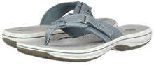 Load image into Gallery viewer, Clarks womens Breeze Sea Flip Flop, Blue Grey Synthetic, 7 US
