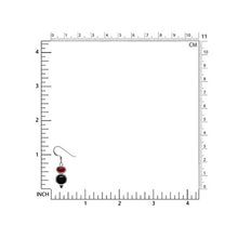 Load image into Gallery viewer, Silvershake Created Black Onyx and Red Coral 925 Sterling Silver Dangle Hook Earrings

