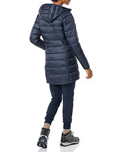Load image into Gallery viewer, Amazon Essentials Women's Lightweight Water-Resistant Packable Puffer Coat, Navy/Black Small Cheetah, X
