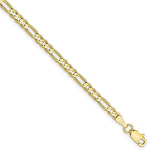 Load image into Gallery viewer, 10k Yellow Gold 3mm Concave Link Figaro Chain Anklet Ankle Beach Bracelet 7 Inch : Fine Jewelry For Women Gifts For Her
