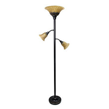 Load image into Gallery viewer, Elegant Designs LF2002-RBZ 3 Light Floor Lamp with Scalloped Glass Shades, 3.9, Restoration Bronze/Champagne
