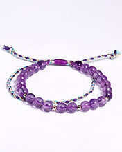 Load image into Gallery viewer, Jewever Amethyst Crystals Bracelets for Women Crystals and Healing Stones Handmade Braided Rope Friendship Bracelets Gift 6mm Bead
