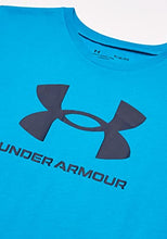 Load image into Gallery viewer, Under Armour Boys' Sportstyle Logo Short-Sleeve T-Shirt , Radar Blue (422)/Academy Blue , Youth Medium
