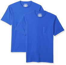 Load image into Gallery viewer, Amazon Essentials Men's 2-Pack Slim-Fit Short-Sleeve Crewneck Pocket T-Shirt, Imperial Blue, X-Small
