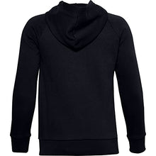 Load image into Gallery viewer, Under Armour Boys' Rival Cotton Hoodie , Black (001)/White , Youth Large
