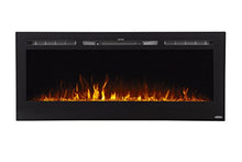 Load image into Gallery viewer, Touchstone 80004 - Sideline Electric Fireplace - 50 Inch Wide - in Wall Recessed - 5 Flame Settings - Realistic 3 Color Flame - 1500/750 Watt Heater - (Black) - Log &amp; Crystal Hearth Options
