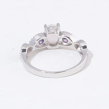 Load image into Gallery viewer, CiNily White Fire Opal Amethyst Women Jewelry Gemstone Silver Plated Ring Size 9
