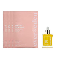 Load image into Gallery viewer, Evereden Golden Belly Serum, 1.7 fl oz. &amp; Soothing Belly Mask for Stretch Marks - 2nd/3rd Trimester Size, 4 Pack | 2 Item Bundle Set | Natural and Clean Pregnancy Skincare
