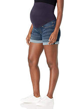 Load image into Gallery viewer, Signature by Levi Strauss &amp; Co. Gold Label Women's Maternity Mid-Rise Shortie Shorts, Blue Laguna-Waterless, Large
