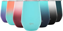 Load image into Gallery viewer, Simple Modern Spirit 12oz Wine Tumbler Glass with Lid - Vacuum Coffee Mug Stemless Cup 18/8 Stainless Steel -Caribbean
