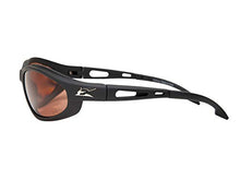 Load image into Gallery viewer, Edge TSM215 Dakura Polarized Wrap-Around Safety Glasses, Anti-Scratch, Non-Slip, UV 400, Military Grade, ANSI/ISEA &amp; MCEPS Compliant, 5.04" Wide, Matte Black Frame / Copper Lens
