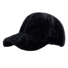 Load image into Gallery viewer, BCDlily Women Faux Fur Winter Baseball Caps Outdoor Casual Fluffy Warm Baseball Hat (Black)
