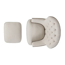 Load image into Gallery viewer, Great Deal Furniture Alfred Fabric Club Chair, Natural with Ottoman

