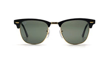 Load image into Gallery viewer, Ray Ban Sunglasses Clubmaster RB3016 W0365 Ebony Black/Arista Gold/Crystal Green, 51mm, Black Frame/Green G-15xlt Lens, 51 mm
