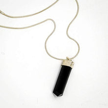 Load image into Gallery viewer, Raw Black Tourmaline Crystal Healing Pendant Necklace –Protection Negative Energy Cleanser Natural Stress Aid Soothe Mind Emotions - Authentic Stone on Silver Plated 18" Chain Chakra Healing Charm
