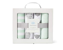 Load image into Gallery viewer, Cloud Island Flannel Receiving Blankets Mint/Grey 4 Count

