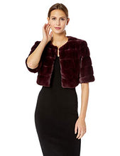 Load image into Gallery viewer, Eliza J Women's Faux Fur Shrug Jacket, Wine, Large
