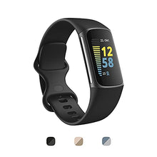 Load image into Gallery viewer, Fitbit Charge 5 Advanced Fitness &amp; Health Tracker with Built-in GPS, Stress Management Tools, Sleep Tracking, 24/7 Heart Rate and More, Black/Graphite, One Size (S &amp;L Bands Included)
