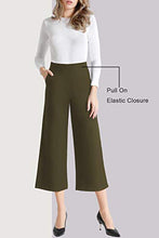 Load image into Gallery viewer, Tsful Women's Casual Loose Wide Leg Pants Pull On Dress Pant(Army Green,M)
