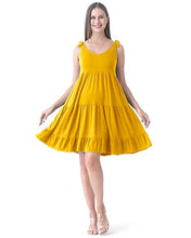 Load image into Gallery viewer, Rnxrbb Summer Maternity Dress Casual Sundress Cute Tank Maternity Sleeveless Short Clothes for Beach Daily Wear,Ginger Yellow M
