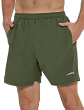Load image into Gallery viewer, DEMOZU Men's 5 Inch Running Shorts Lightweight Quick Dry Athletic Tennis Workout Gym Shorts with Pockets, Red, L
