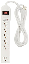 Load image into Gallery viewer, AmazonBasics 6-Outlet Surge Protector Power Strip, 6-Foot Long Cord, 790 Joule - White
