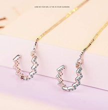 Load image into Gallery viewer, 925 Sterling Silver Tassel Earrings Silver Wave Cuff Earrings Wrap for Women Threader Earrings
