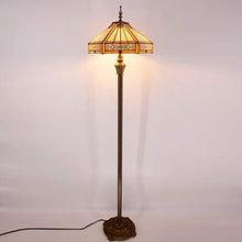 Load image into Gallery viewer, Tiffany Floor Lamp Yellow Hexagon Stained Glass Lampshade Mission Style Coffee Table Reading Lamps Antique Base Lighting W16 H64 Inch Living Room Bedroom Bookcase Bedside Desk S011 WERFACTORY
