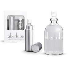 Load image into Gallery viewer, Überlube Lubricant Home and Travel Kit | Latex-Safe Natural Silicone Lube with Vitamin E | Unscented, Flavorless, Zero Residue, Works Underwater - 112ml + 15ml Silver Kit
