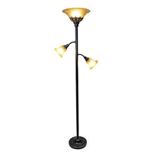Load image into Gallery viewer, Elegant Designs LF2002-RBZ 3 Light Floor Lamp with Scalloped Glass Shades, 3.9, Restoration Bronze/Champagne
