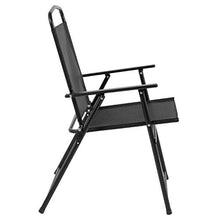 Load image into Gallery viewer, Flash Furniture Nantucket 6 Piece Black Patio Garden Set with Table, Umbrella and 4 Folding Chairs
