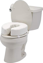 Load image into Gallery viewer, NOVA Medical Products Toilet Seat Cushion and Riser, 4” Padded Toilet Seat Attachment Cover, For Standard and Elongated Toilet Seats, Vanilla
