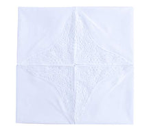 Load image into Gallery viewer, 6 Pack of Ladies Embroidery Cotton Handkerchiefs Lace Border White Hankies (ZW-L02 caomei)
