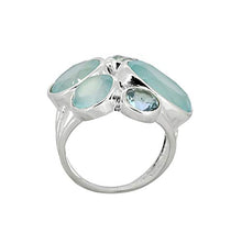 Load image into Gallery viewer, YoTreasure Aqua Chalcedony &amp; Blue Topaz 925 Sterling Silver Chunky Ring
