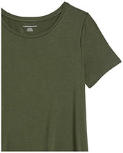Load image into Gallery viewer, Amazon Essentials Women's Relaxed-Fit Short-Sleeve Scoopneck Swing Tee, Dark Olive, Small
