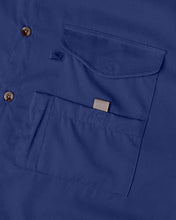 Load image into Gallery viewer, Alimens &amp; Gentle Short Sleeve Outdoor UPF 40+ Breathable Quick Dry Wicking Fabric Fishing Shirt, Blue, X-Large
