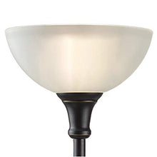 Load image into Gallery viewer, Threshold Floor Lamp for Living Room by Light Accents - Traditional Standing Pole Light with Dome Glass Shade – Upward Torchiere 71.2" Tall - (Bronze)
