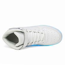 Load image into Gallery viewer, Voovix Unisex LED Shoes Light Up Shoes High Top Sneakers for Women Men white38

