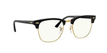 Load image into Gallery viewer, Ray-Ban RB 3016 Clubmaster Square Blue Light Filtering Everglasses, Shiny Black/Clear to Grey Photochromic, 51 mm
